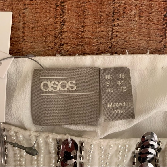 ASOS sequin stripe tank top crop top with bead fringe - 12 - Picture 2 of 6